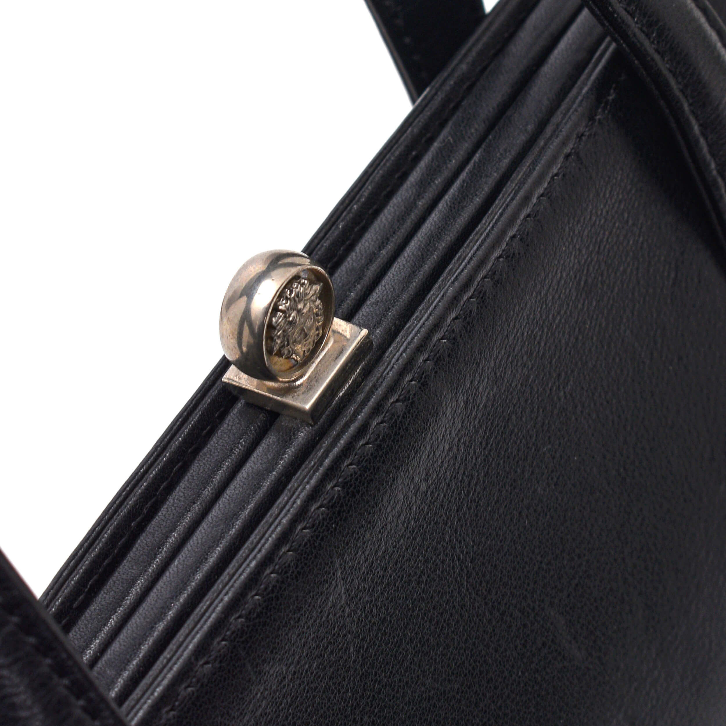 Versace - Black Leather Mini Top Handle Bag